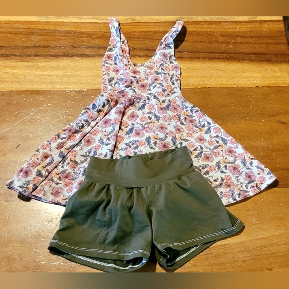 Twirl top with matching shorts